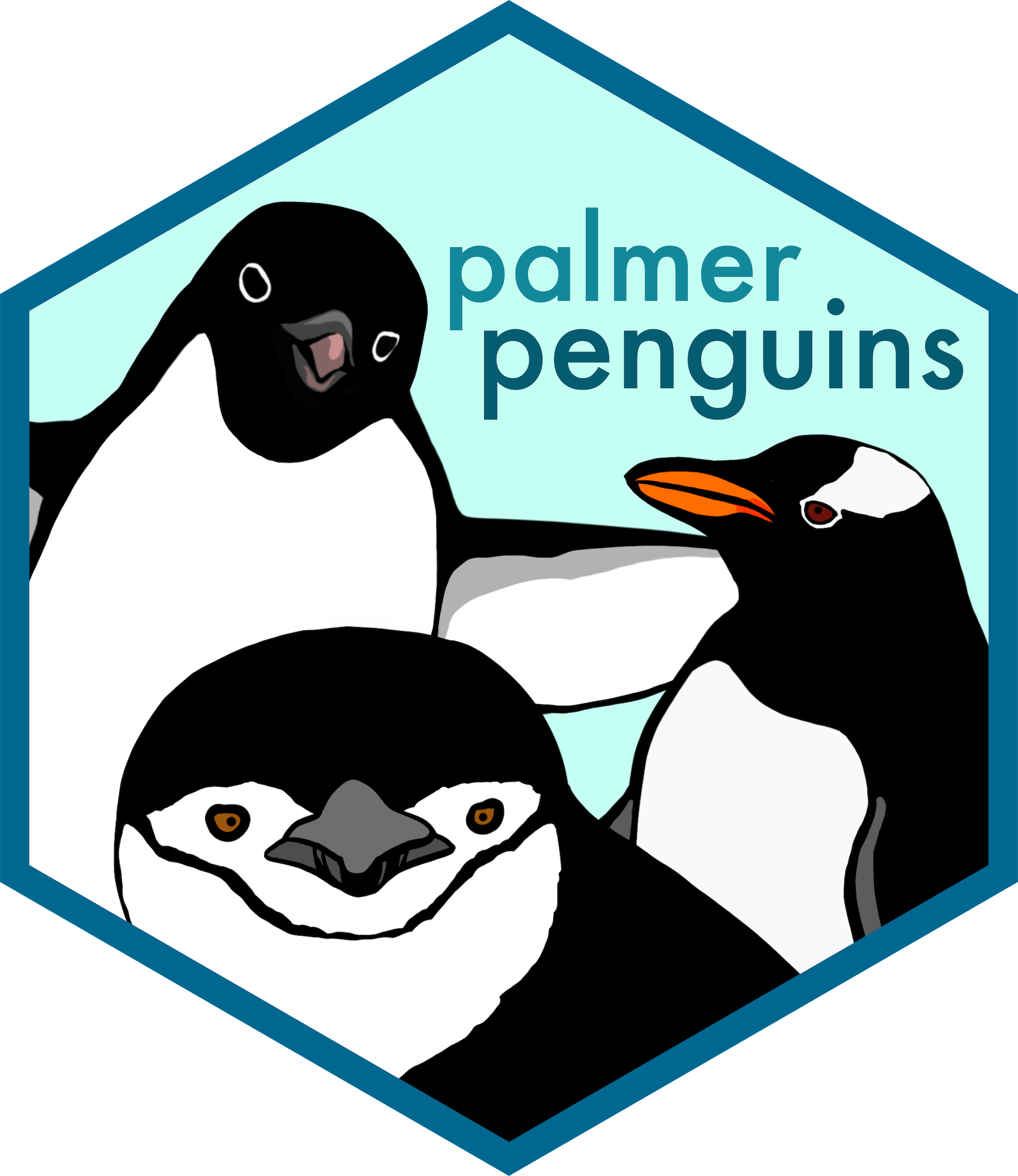 Palmer penguins hex logo